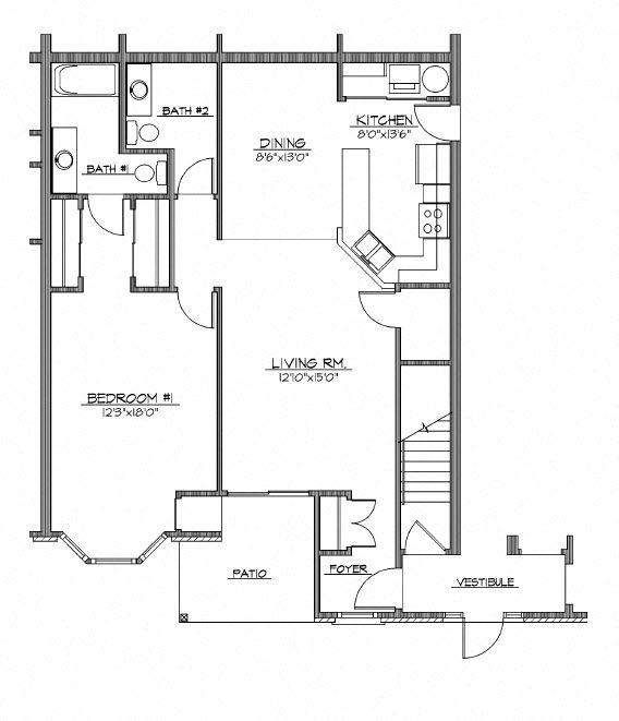 1 Bed, 1.5 Bath